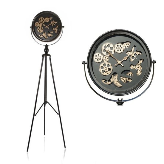 Van Manen Radarklok vloermodel "Lisboa" zwart metaal