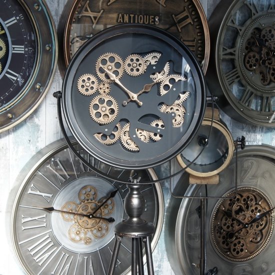 Van Manen Radarklok vloermodel "Lisboa" zwart metaal