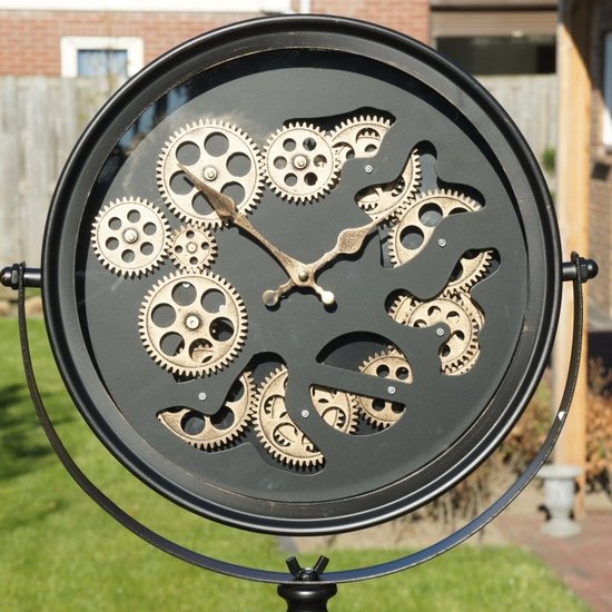 Van Manen Radarklok vloermodel "Lisboa" zwart metaal