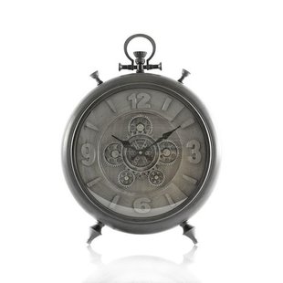 Tafelklok zakhorloge Barker L zilver/grijs 52,5cm