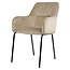 USUALS Miley eetkamerstoel - Beige velvet fluweel
