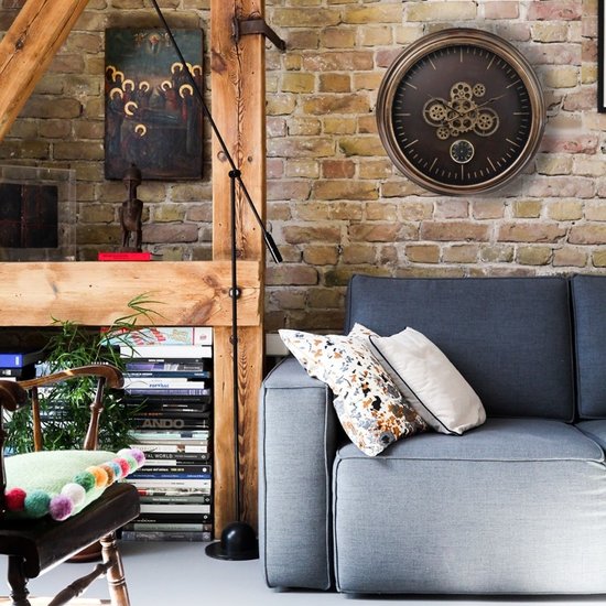 Rimisa klok Tandwiel klok Budapest goud Ø58,5cm met thermometer