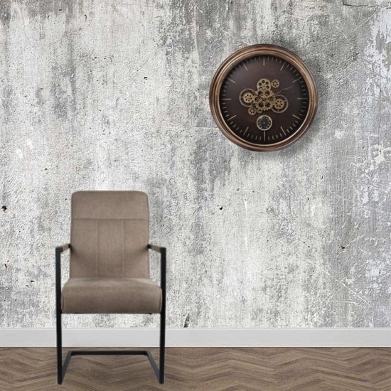 Rimisa klok Tandwiel klok Budapest goud Ø58,5cm met thermometer