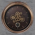 Rimisa klok Tandwiel klok Budapest goud Ø58,5cm met thermometer
