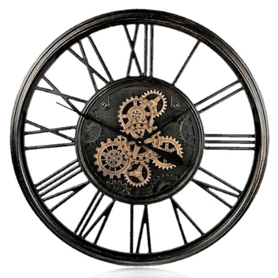 VM Collectie Radarklok Olaf  oud zwart metaal Ø86cm
