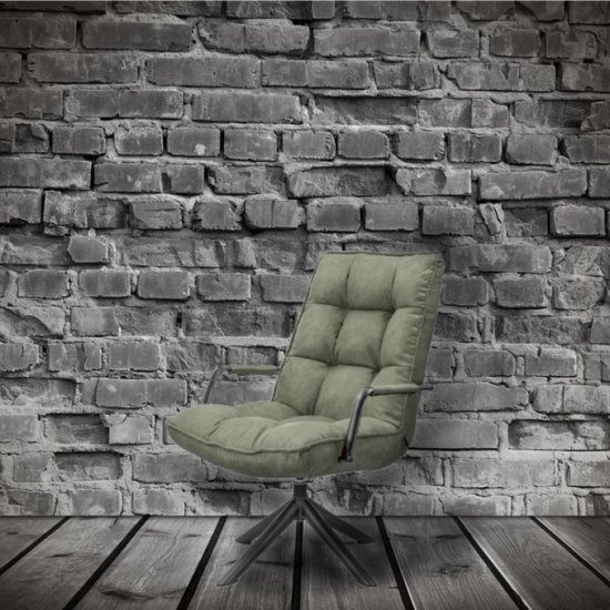 HomeBound by KY Draaifauteuil met arm Olive met microvezelstof
