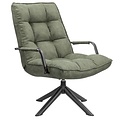 HomeBound by KY Draaifauteuil met arm Olive met microvezelstof