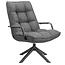 HomeBound by KY Draaifauteuil met arm grijs met microvezelstof