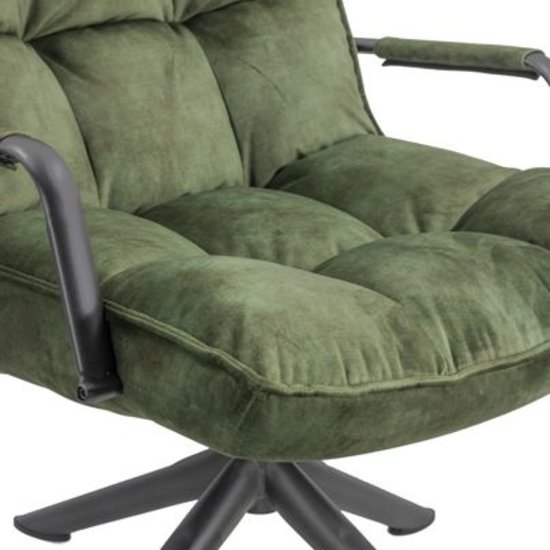 HomeBound by KY Draaifauteuil met arm velours 29 green