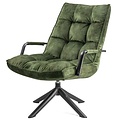 HomeBound by KY Draaifauteuil met arm velours 29 green