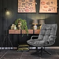 HomeBound by KY Draaifauteuil met arm velours 10 dark grey