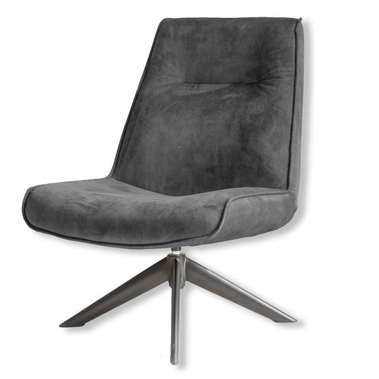 HomeBound by KY Draaifauteuil Monique in velvetstof antraciet
