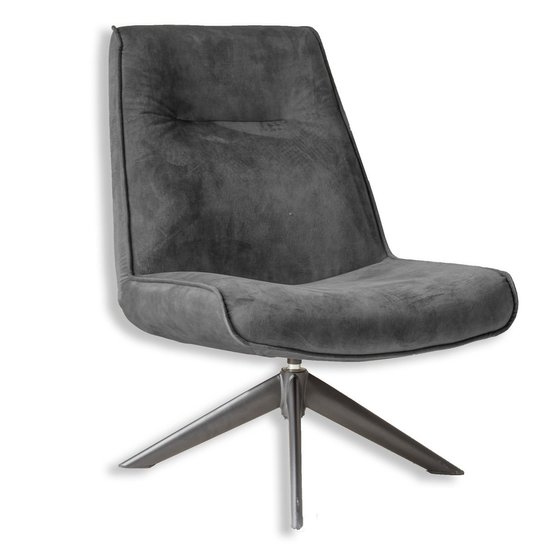 HomeBound by KY Draaifauteuil Monique in velvetstof antraciet