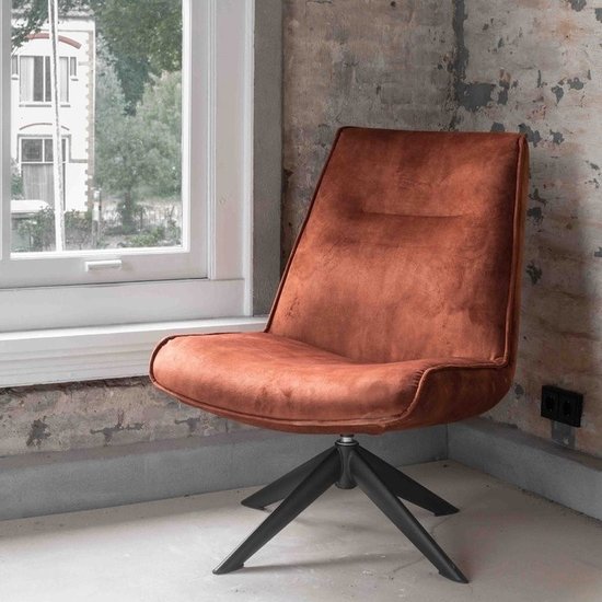 HomeBound by KY Draaifauteuil Monique in velvetstof roest
