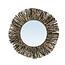 Bazar Bizar De Raffia Fringe Spiegel - Naturel Zwart - M