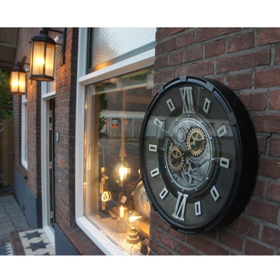 Kolony Tandwiel klok SPINTIMES Ø 60cm metaal en glas