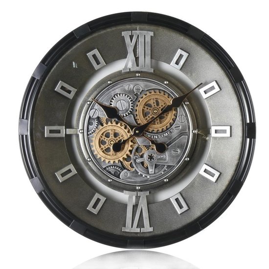 Kolony Tandwiel klok SPINTIMES Ø 60cm metaal en glas