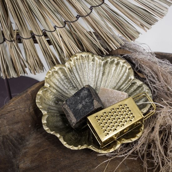 HomeBound Goudkleurig schaaltje met bloemmotief Ø 12cm