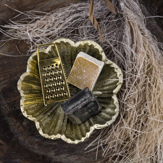 HomeBound Goudkleurig schaaltje met bloemmotief Ø 12cm