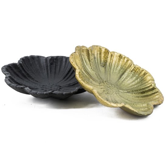 HomeBound Zwart schaaltje met bloemmotief Ø14cm voor amberblokjes