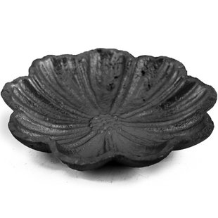 Zwart schaaltje met bloemmotief Ø 14cm