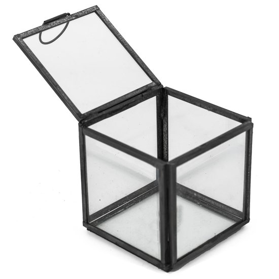 HomeBound Glazen doosje met deksel zwart