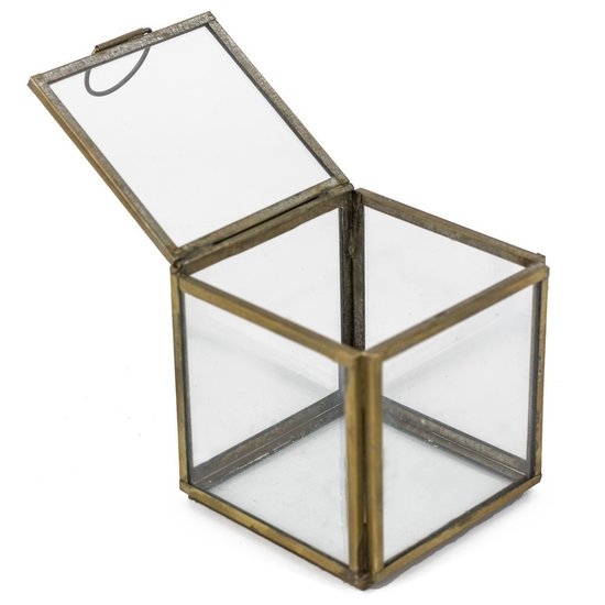 HomeBound Glazen doosje met deksel goudkleur