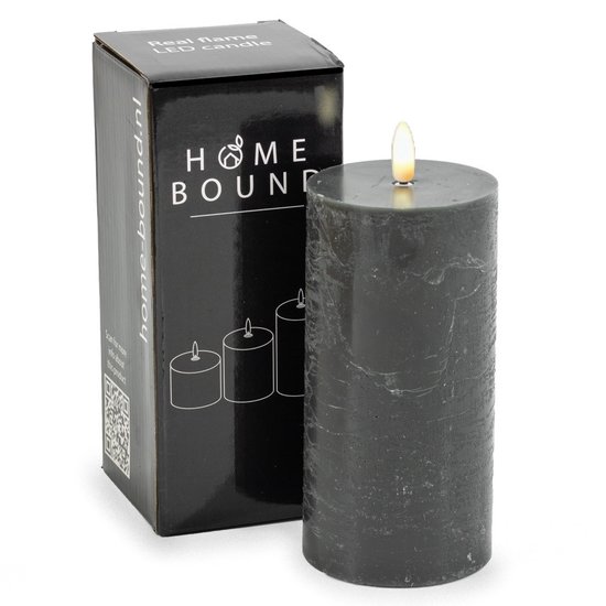 HomeBound Rustieke Led stompkaars 7,5x15cm forest