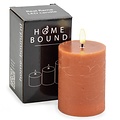 HomeBound Rustieke Led stompkaars 7,5x10cm roestkleur
