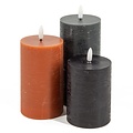HomeBound Rustieke LED stompkaars 7,5x12,5cm roest