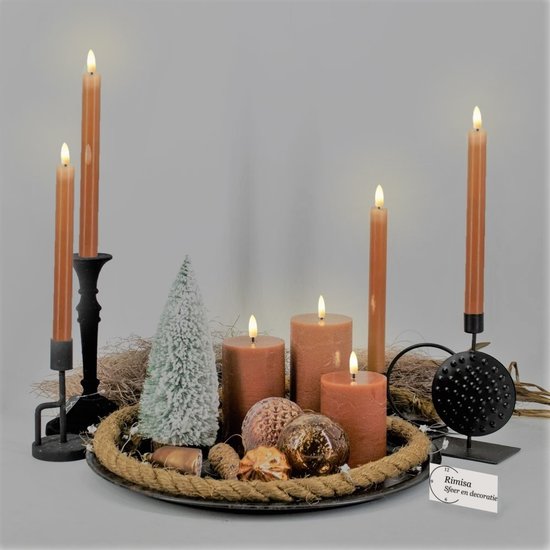 HomeBound Led kaars sandstone 24 cm hoog 2 stuks