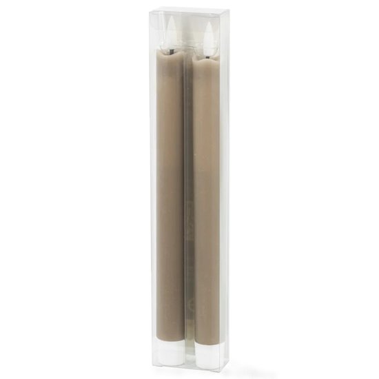 HomeBound Led kaars taupe 24 cm hoog 2 stuks