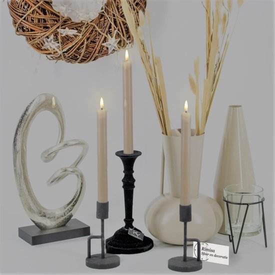 HomeBound Led kaars taupe 24 cm hoog 2 stuks