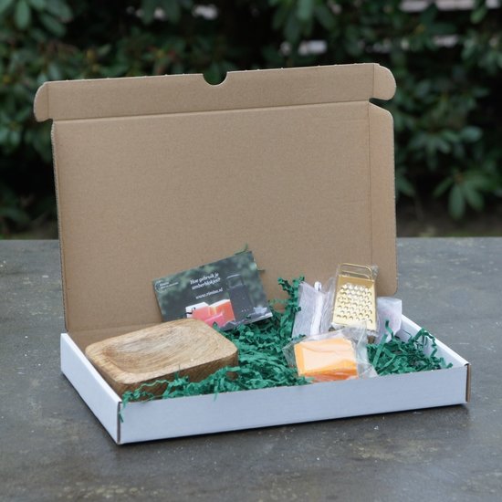 HomeBound Luxe amberblokje cadeauset met houten schaaltje