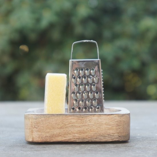 HomeBound Luxe amberblokje cadeauset met houten schaaltje