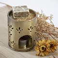 HomeBound Metalen gouden geurbrander voor amberblokjes