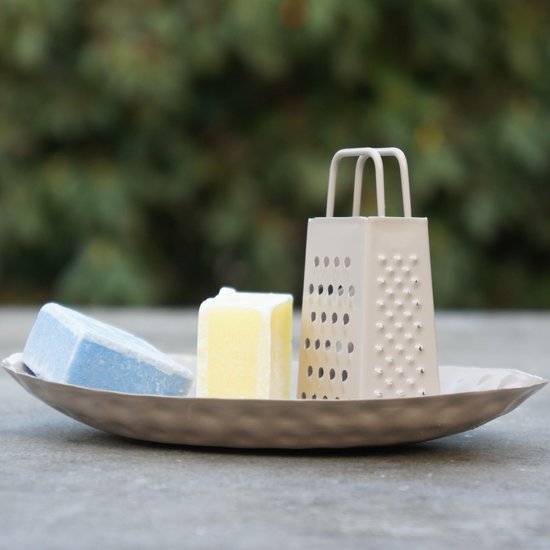 HomeBound Ovalen metalen schaal16 x 8,5cm zandkleur