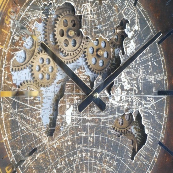 Goods Zwarte wandklok radarklok World Ø 46cm