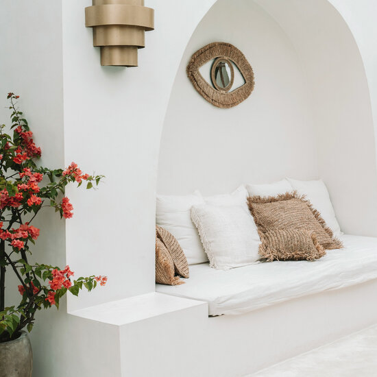 Bazar Bizar De Raffia Eye Spiegel - Naturel - M