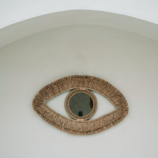 Bazar Bizar De Raffia Eye Spiegel - Naturel - M