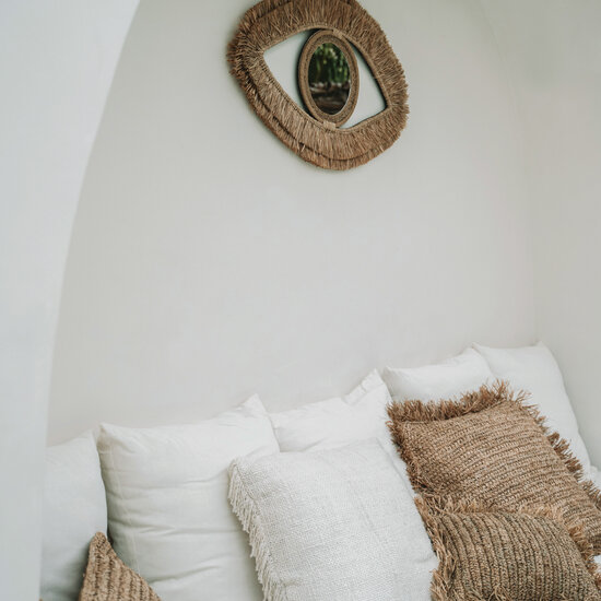 Bazar Bizar De Raffia Eye Spiegel - Naturel - M