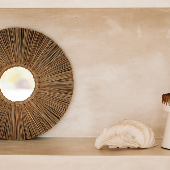 Bazar Bizar De Alang Alang Spiegel - Naturel - M