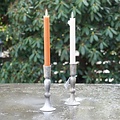 HomeBound Metalen kaarsenstandaard zilverkleur 17cm