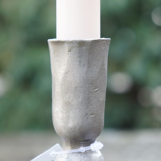 HomeBound Metalen kaarsenstandaard zilverkleur 17cm