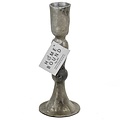 HomeBound Metalen kaarsenstandaard zilverkleur 17cm