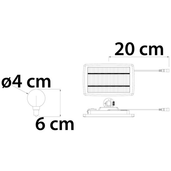 Solar Solar lichtsnoer 10 meter 20 Led lampjes 3W