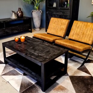 Britt Coffee Table with Shelf Black 110