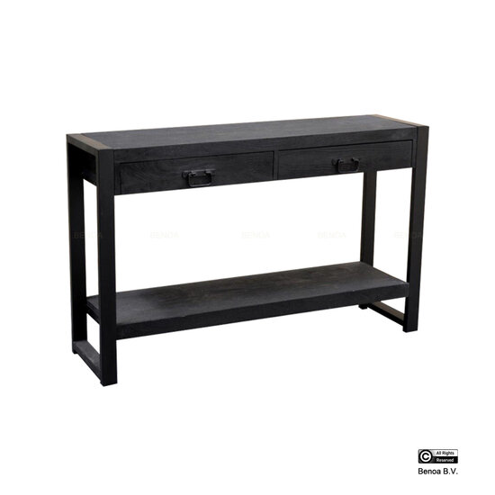 Benoa Britt 2 Drawer Sidetable Black 120