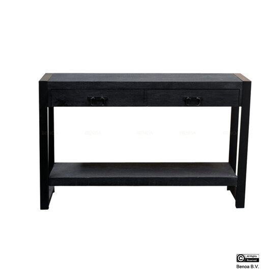 Benoa Britt 2 Drawer Sidetable Black 120