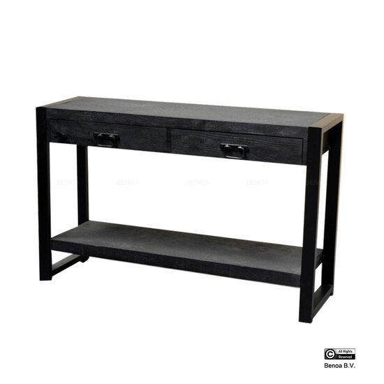 Benoa Britt 2 Drawer Sidetable Black 120